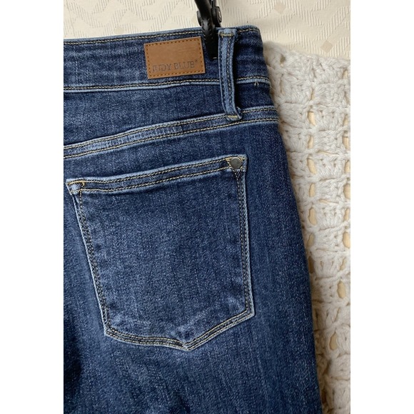 Judy Blue Jeans Women Size 5/27 Blue Denim Straight Fit W28 L30 Stretch - Picture 2 of 11
